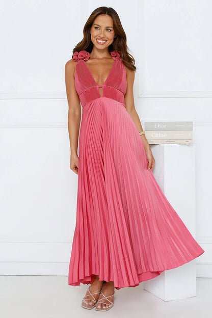 Special Like You Satin Maxi Dress Rose