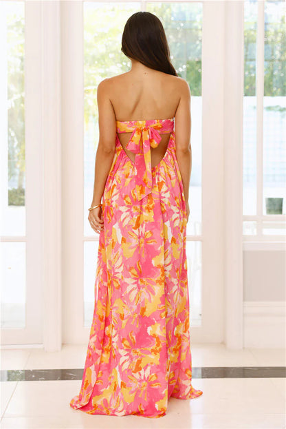 Sunshine State Of Mind Strapless Maxi Dress Pink
