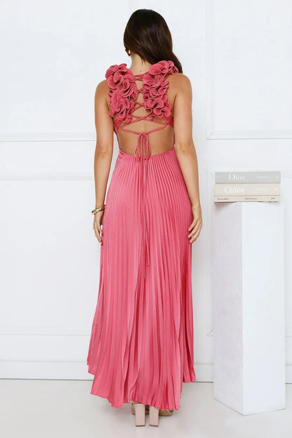 Special Like You Satin Maxi Dress Rose