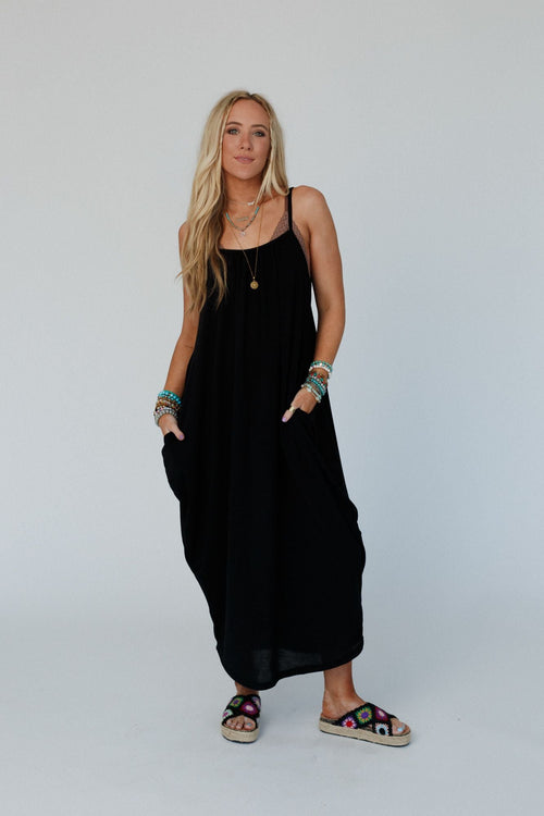 The Nest Simple Serene Maxi Dress - Black - Pre Order