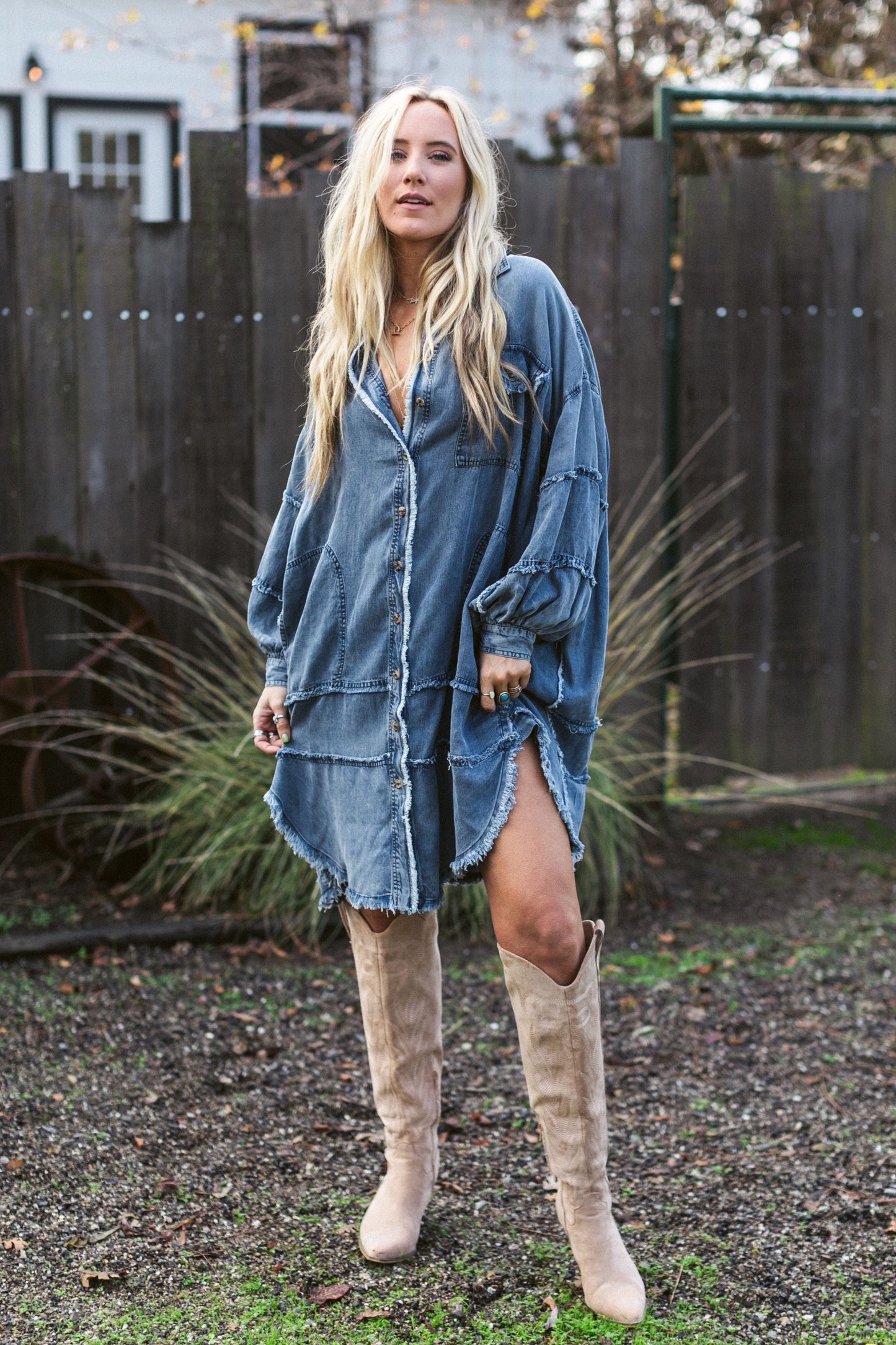 Ophelia Oversized Denim Dress - Dark Denim - Pre Order